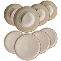 PIZZA & PASTA SET Nerano beige 8-tlg. - Beige, Keramik (2/2/2cm) - Ritzenhoff Breker