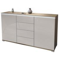 SIDEBOARD Faro Sandgrau Hochglanz - Sandfarben, Holzwerkstoff (138.5/75.5/35cm) - Vladon