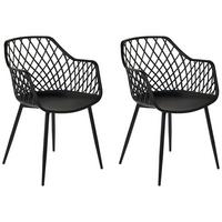 ESSZIMMERSTUHL 2er-Set Kunststoff Schwarz Nashua II - Schwarz, Kunststoff/Metall (50/86/51cm) - Beliani