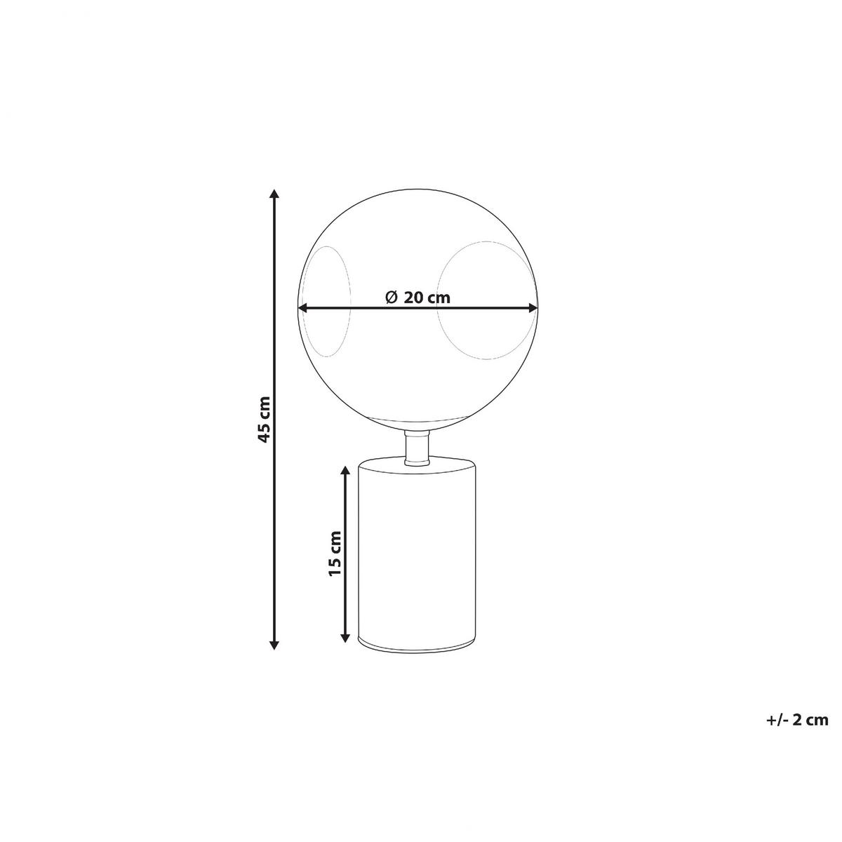 TISCHLAMPE Boyd 20/20/45 cm - Messingfarben, Metall (20/20/45cm) - Beliani