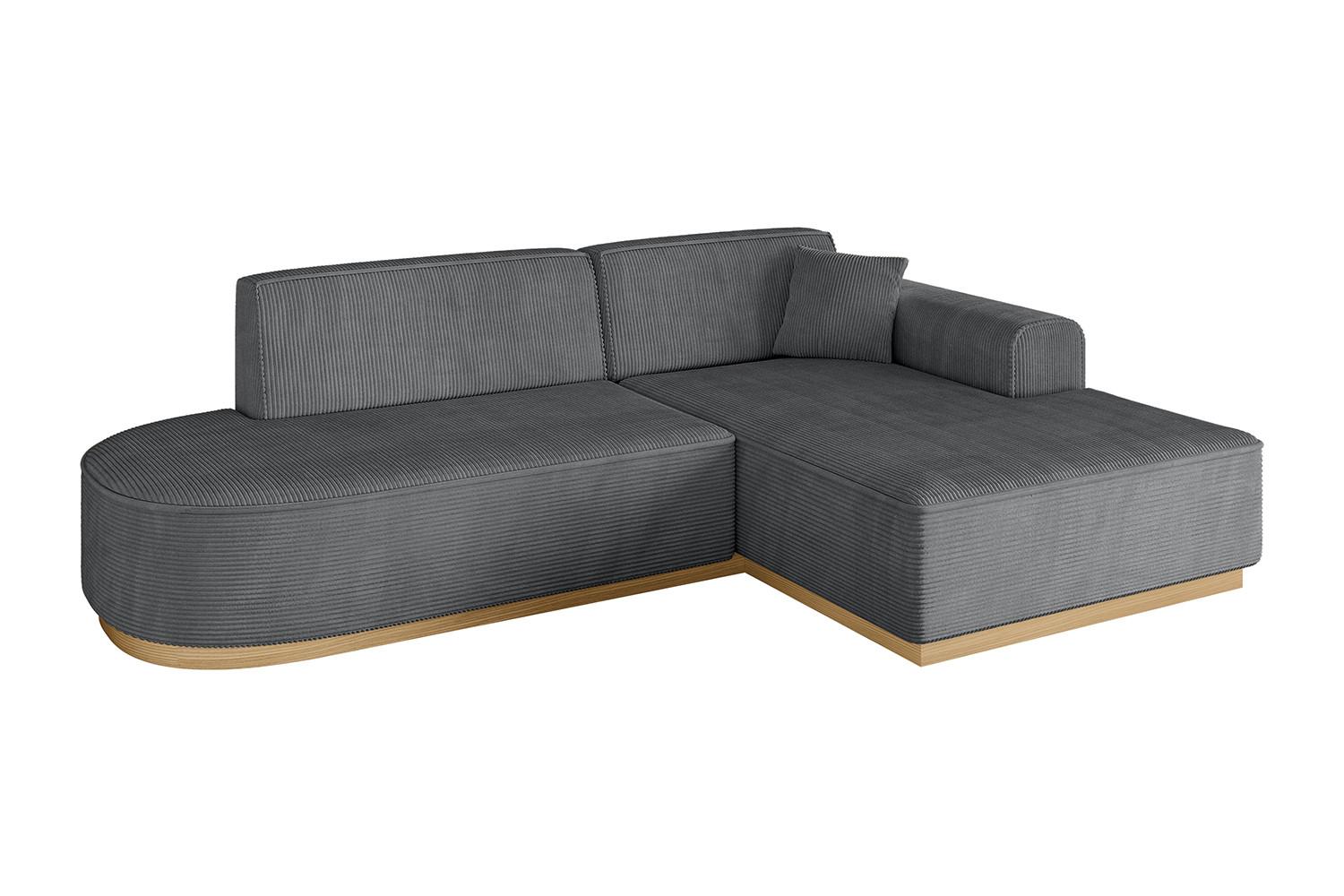 ECKSOFA Ottomane Rechts IREA-L1-v2 - 232x165x80 cm Duneklgrau - Dunkelgrau, Holzwerkstoff/Textil (232/165cm) - ALTDECOR