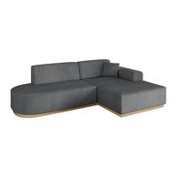 ECKSOFA Ottomane Rechts IREA-L1-v2 - 232x165x80 cm Duneklgrau - Dunkelgrau, Holzwerkstoff/Textil (232/165cm) - ALTDECOR