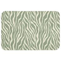 BADEMATTE Zebra - Motiv - Grün 90x60 cm - Salbeigrün, Textil (90/60cm) - OnlyWow