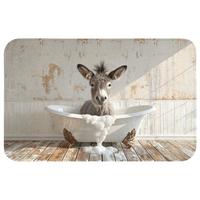 WC-VORLEGER Esel - Tiere - Badewanne - Schaumstoff Toilettenteppich 80x50 cm - Creme, Textil (80/1cm) - OnlyWow