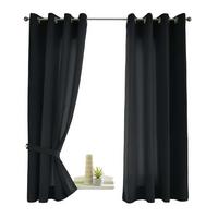 VORHANG 2ER SET BERLIN HxB 175x140cm Schwarz - Schwarz, Textil (140/175/175cm) - Gardinenbox