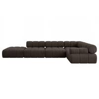 ECKSOFA modulares Sofa Felto-L2 - 380x190x70 cm Braun Velours - Braun, Holzwerkstoff/Textil (380/190cm) - ALTDECOR