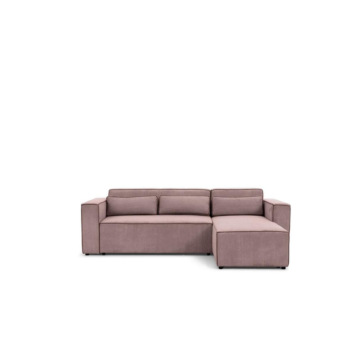 ECKSOFA Schlafsofa Waldo In Poso - Altrosa, Holzwerkstoff/Textil (260/173cm) - Fun Möbel