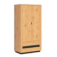 SCHRANK 2 Türen Glenn Holz und Schwarz - Schwarz, Holzwerkstoff (100/199/56cm) - Petits-meubles