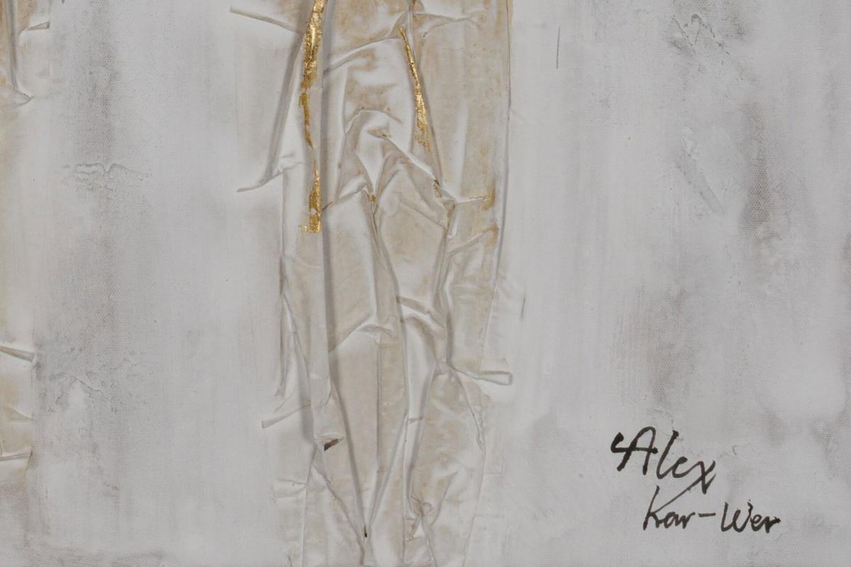 ACRYLBILD HANDGEMALT 60/90 cm - Schwarz/Grau, Holz/Textil (60/90cm) - KUNSTLOFT