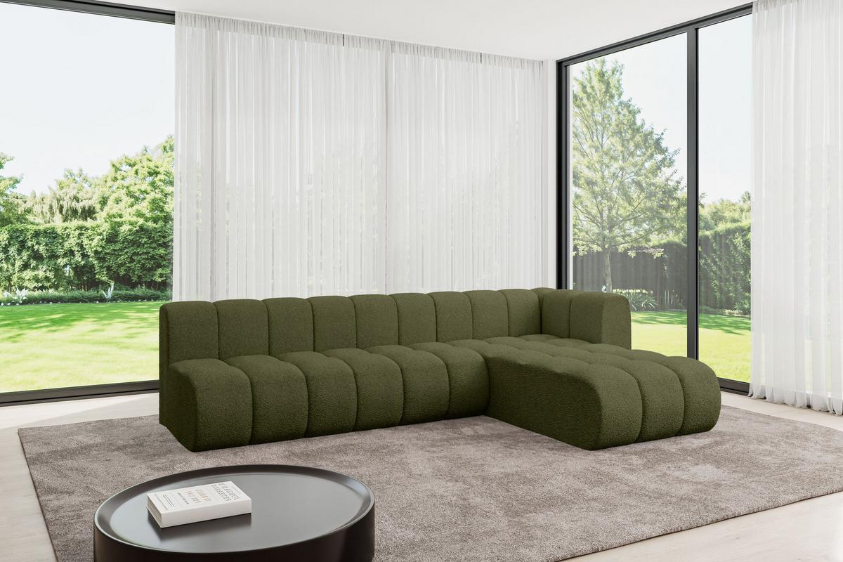 ECKSOFA modulares Sofa Darnel-L2 - 296x177x70 cm Grün - Grün, Holzwerkstoff/Textil (296/177cm) - ALTDECOR