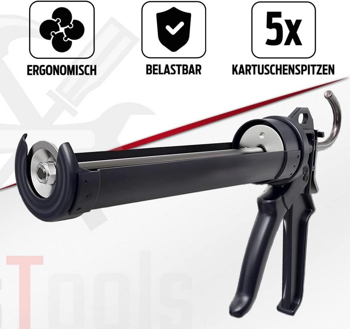 KARTUSCHENPRESSE für 150x310 ml Kartuschen - Schwarz, Kunststoff/Metall - bestTools