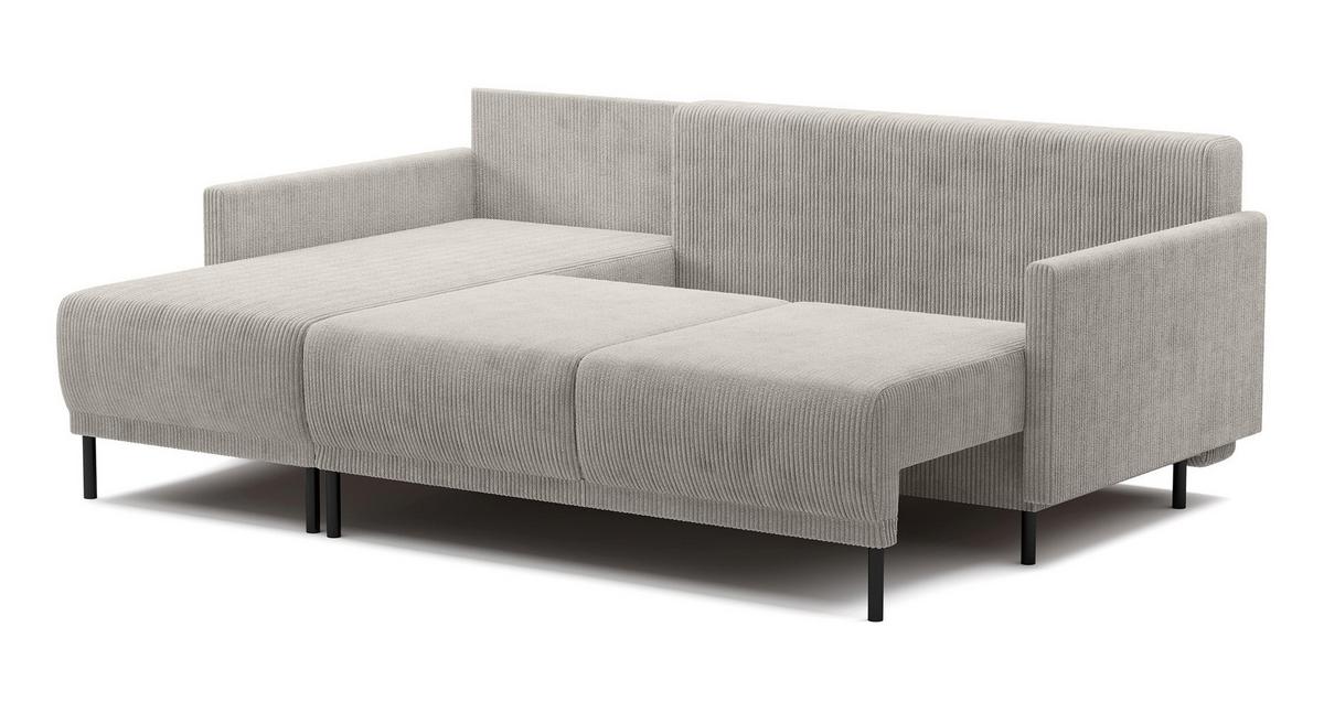 ECKSOFA Hamiel Hellbeige Cordbezug - Ecru/Beige, Holz/Textil (212/142cm) - Selsey