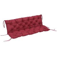 3 Sitzer Bankauflage 150 x 98 x 8 cm, Bankkissen mit Bändern, Sitzkissen Rot - Rot, Kunststoff (150/8/98cm) - Outsunny