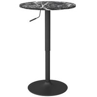 BARTISCH Stehtisch Runder Esstisch für 2 Personen, Schwarz, Ø60 x 68-93,5cm - Schwarz, Holzwerkstoff (60/60/93.5cm) - HOMCOM