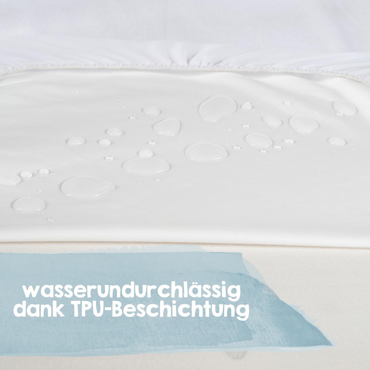 SPANNBETTLAKEN mit Feuchtigkeitsschutz 45 x 90 cm - Weiß, Textil (45/90cm) - Roba