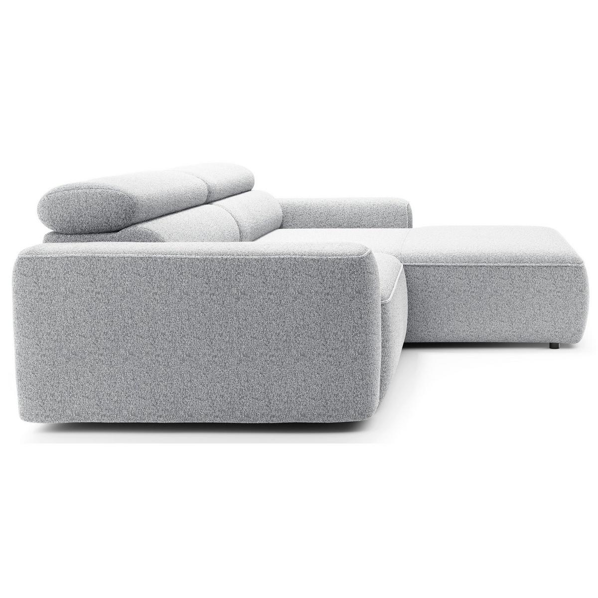 ECKSOFA Fando mit Schlaffunktion, L-Form, 4-Sitzer 252 cm, rechts Flechtstoff Hellgrau - Hellgrau/Schwarz, Holz/Kunststoff (182/252cm) - Selsey