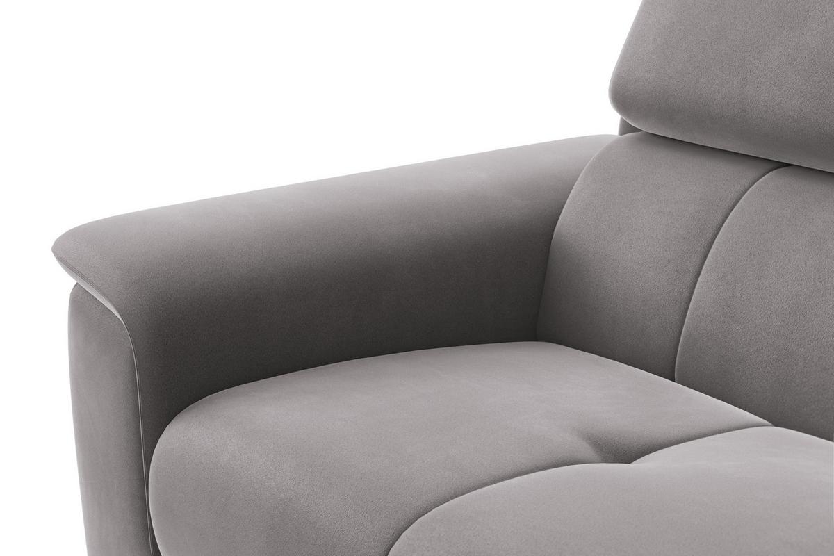SOFA FIERO 3-Sitzer, Dunkelgrauer Veloursstoff - Dunkelgrau/Schwarz, Holz/Textil (212/82/103cm) - Courtois Laville