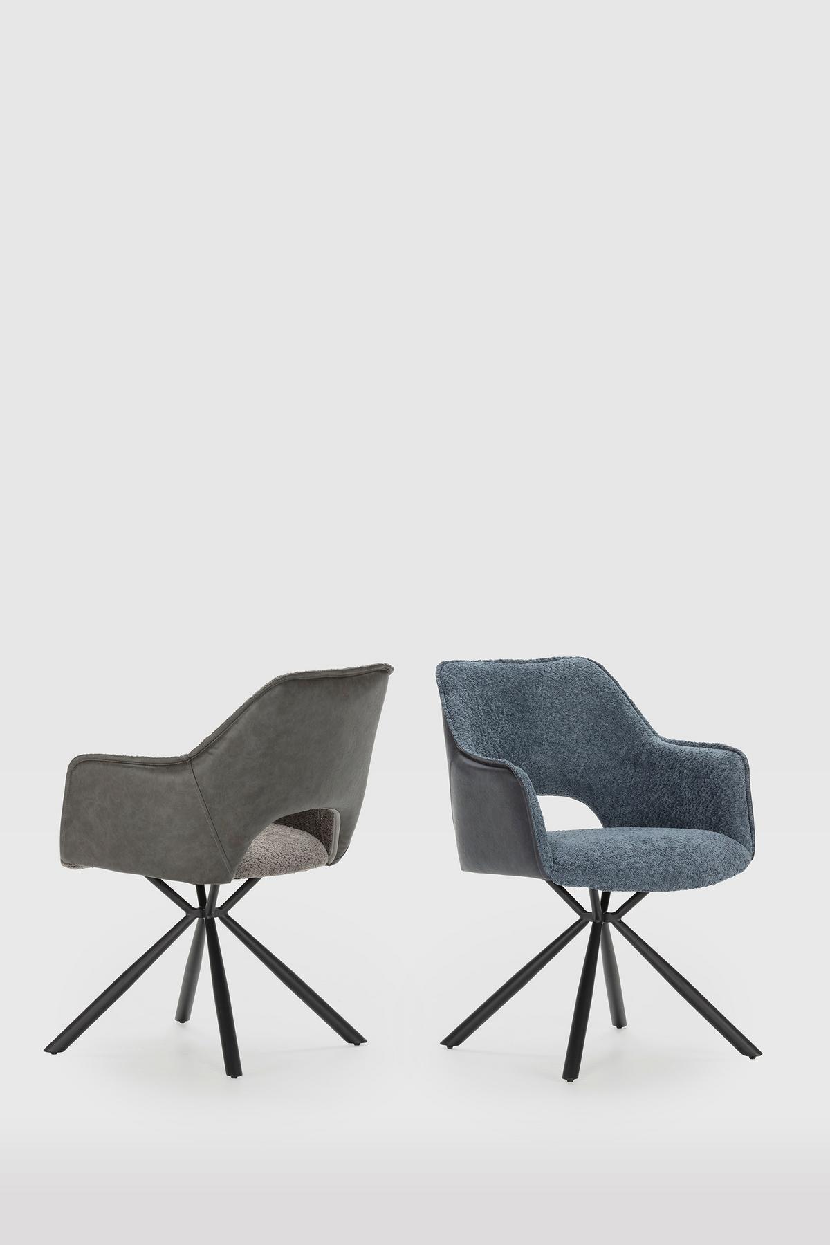 ESSZIMMERSTUHL Mariel Blau 60/62/47 cm 2er-Set - Blau, Textil (62/47/60cm) - Calicosy