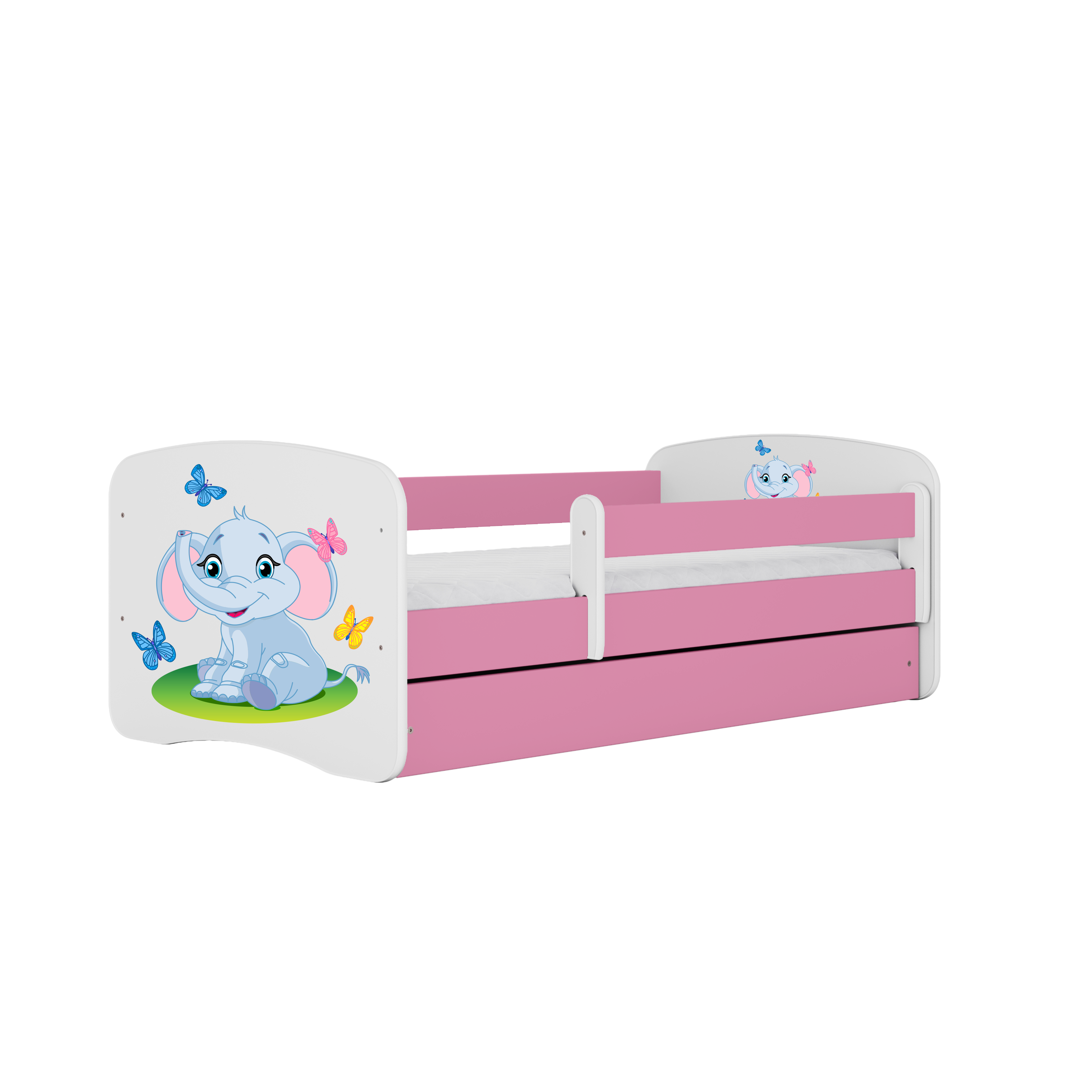 KINDERBETT Elefant mit Schublade 160/80 90/61/164 - Rosa, Holzwerkstoff (80/160cm) - RAUMHIRSCH FURNITURE