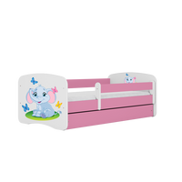 KINDERBETT Elefant mit Schublade und Matratze 180/80 - Rosa, Holzwerkstoff (80/180cm) - RAUMHIRSCH FURNITURE