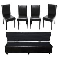 GARNITUR XXL Schwarz 5-teilig-Set - Schwarz, Textil (48/90/56cm) - MCW