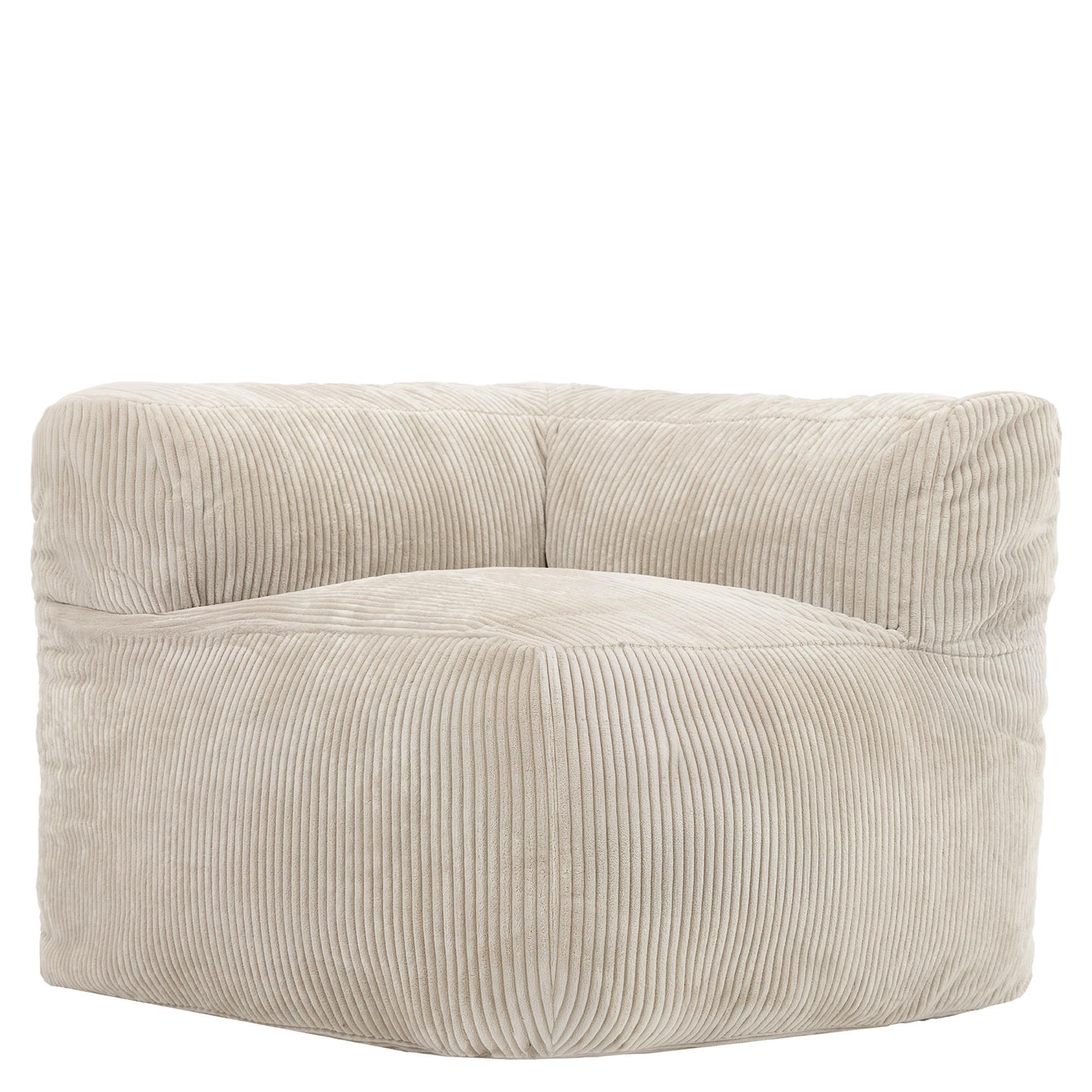 SITZSACK-ECKSESSEL ZEN modular Cord - Beige, Textil (100/68/100cm) - icon