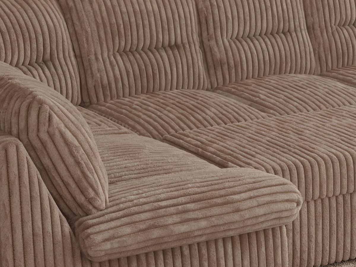 WOHNLANDSCHAFT COMODO U Braun Cord - Silberfarben/Braun, Textil/Metall (340/93/206cm) - MKS