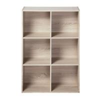 REGAL mit 6 Fächern - H91,5 x L61,5 cm - Eschefarben, Holzwerkstoff (29.5/91.5/31cm) - Calicosy