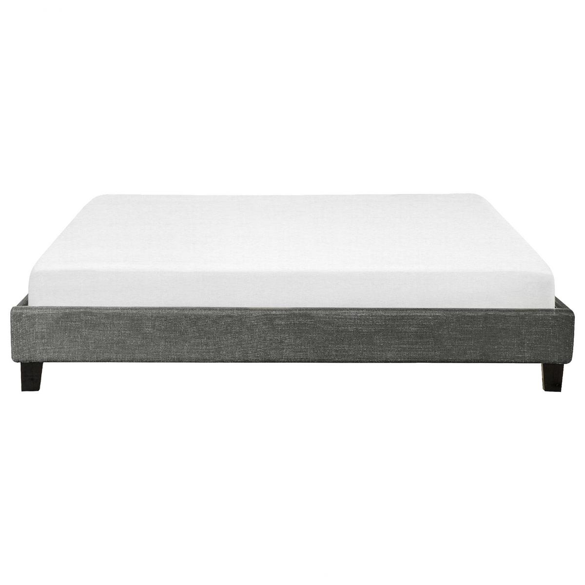 POLSTERBETT mit Lattenrost 180x200 cm Grau Roanne - Grau, Textil (180/200cm) - Beliani