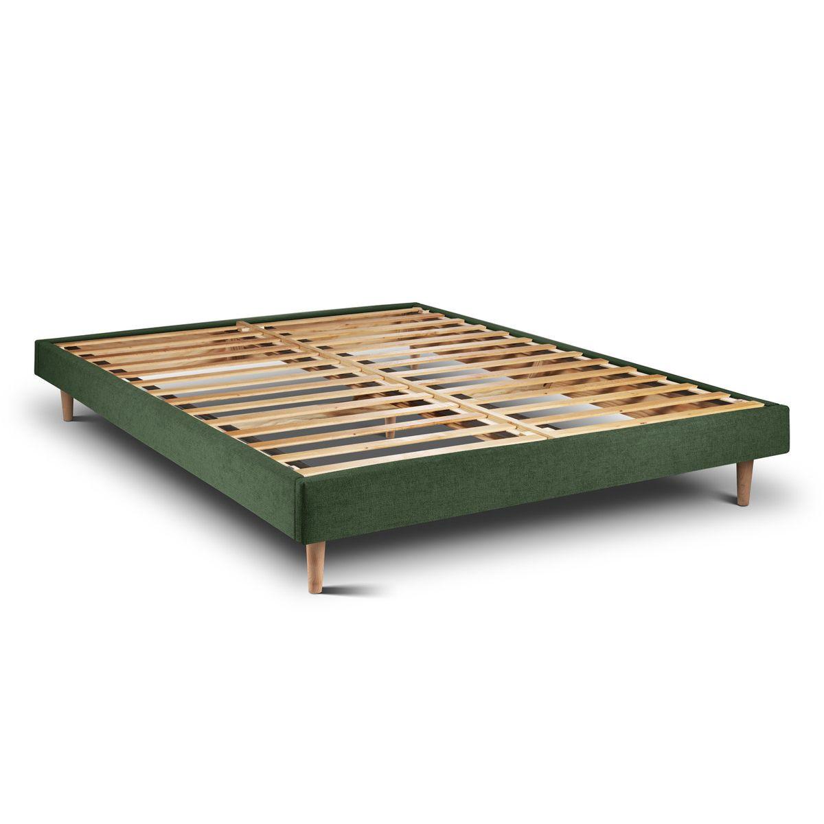 LATTENROST – Stoff – Im Bausatz - 135 x 190 cm - Beige/Olivgrün, Karton/Holz (135/190cm) - Sommeil de Plomb