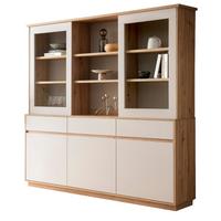 BUFFET Kaschmir, Eiche Artisan 202 x 199 cm, Vitrinenschrank mit Soft-Close - Kaschmir/Eiche Artisan, Glas/Holzwerkstoff (202/199/40cm) - Furn.Design