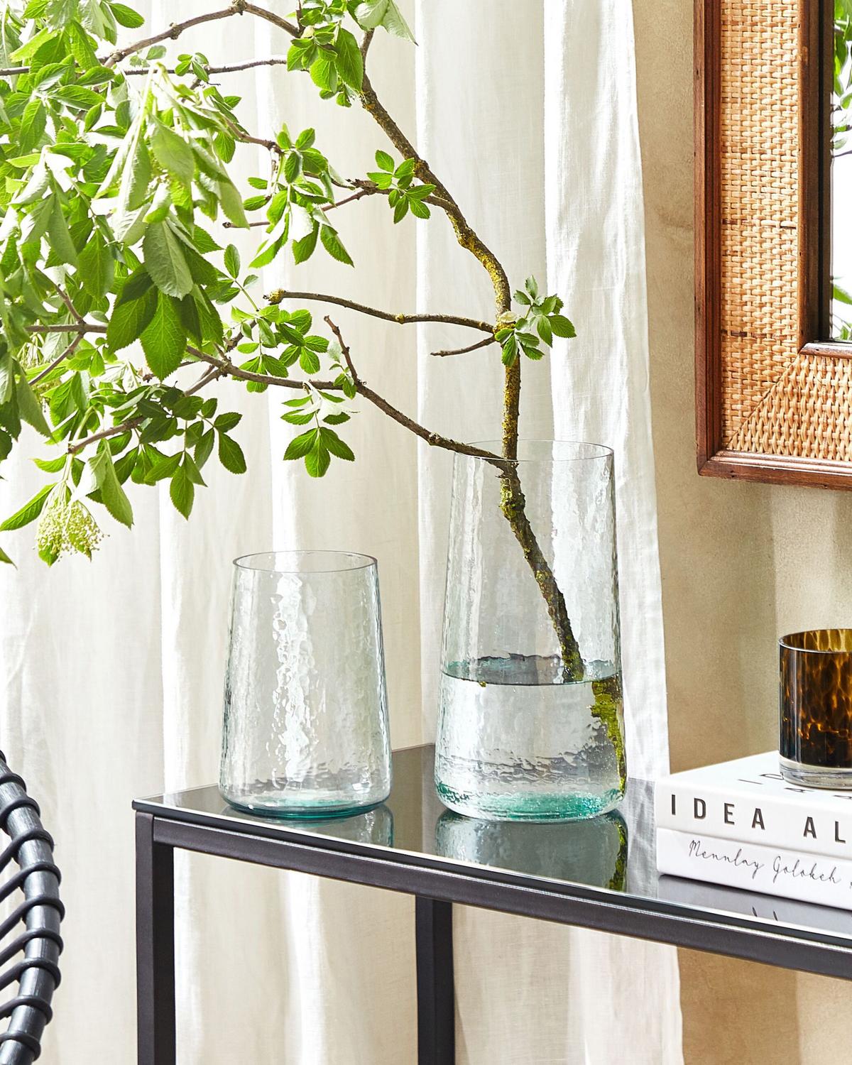DEKOVASE Glas transparent Kulche - Transparent, Glas (25cm) - Beliani