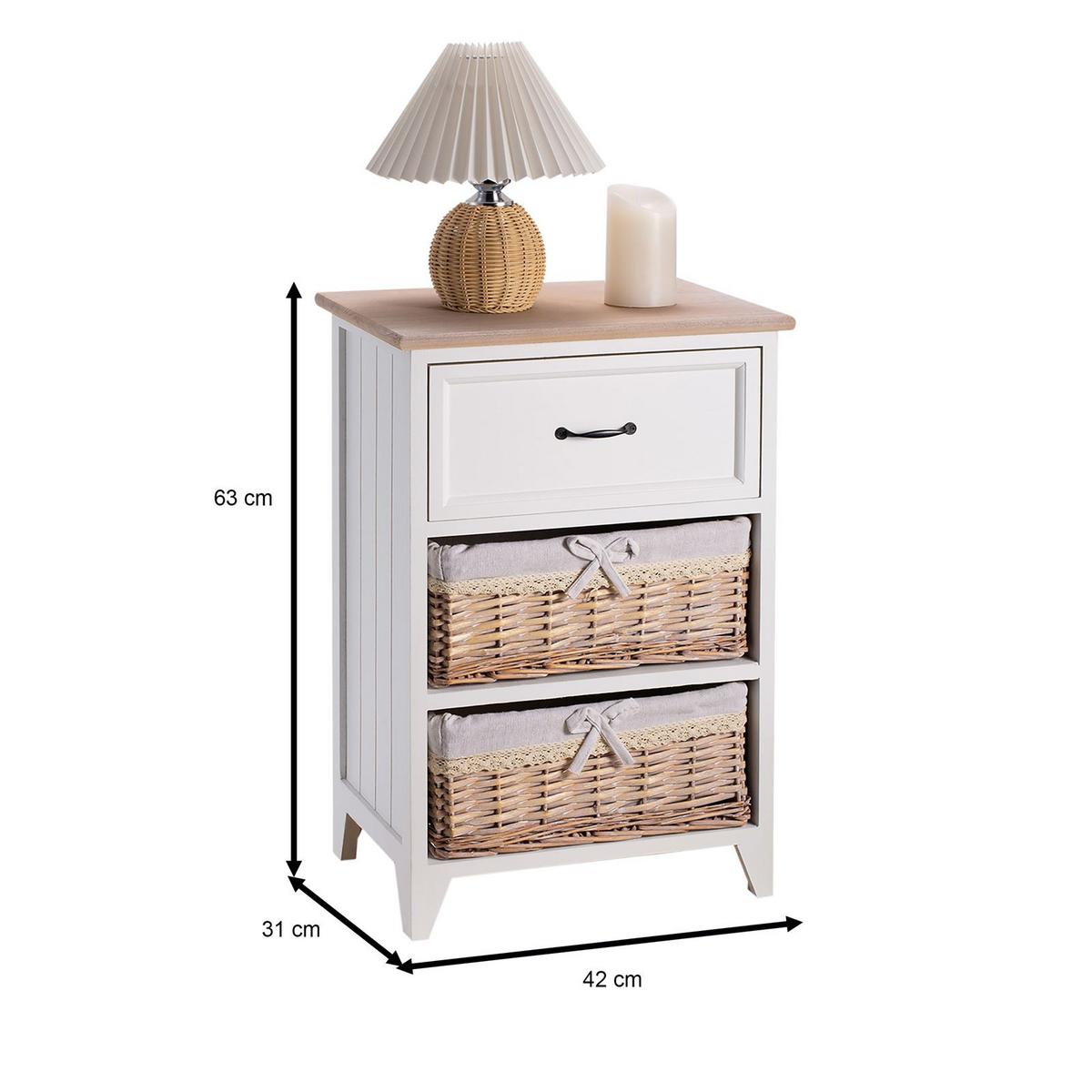 NACHTTISCH PROVENCE - Braun, Holz (42/63/31cm) - CARO-Möbel