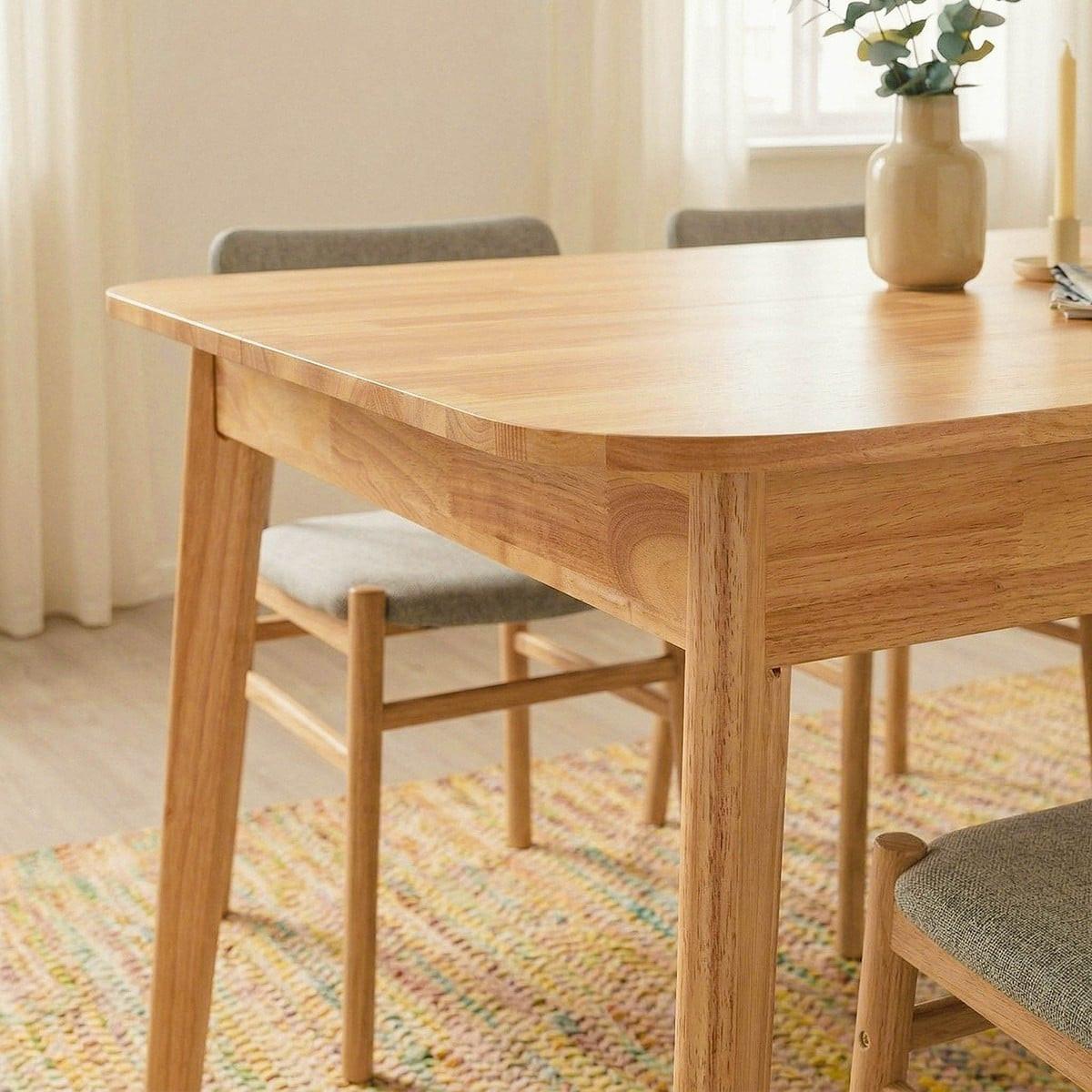 ESSTISCH Ausziehbarer 120-160 cm aus Gummibaumholz 80/75/120-160 cm - Nussbaumfarben, Holz (65/80/75cm) - Calicosy
