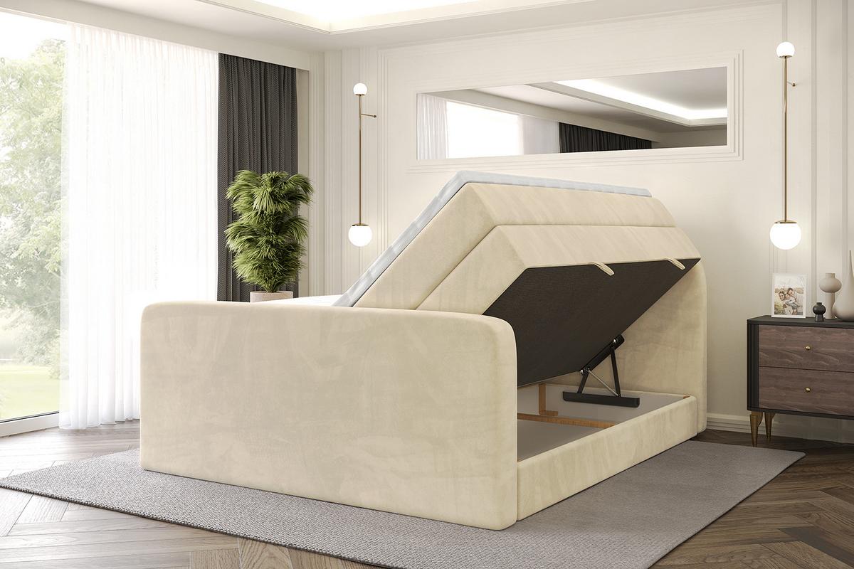 BOXSPRINGBETT mit Matratze und Lattenrost - NOX-Z KING-140x200 - Beige Monolith - Beige, Holzwerkstoff (140/200cm) - ALTDECOR