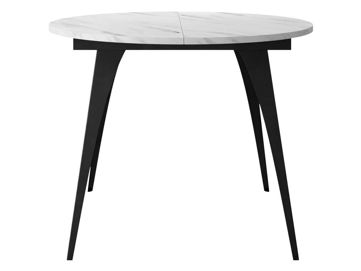 ESSTISCH Carmina 100 - Weiß Hochglanz/Schwarz, Holzwerkstoff/Metall (100/100/76cm) - MIRJAN24