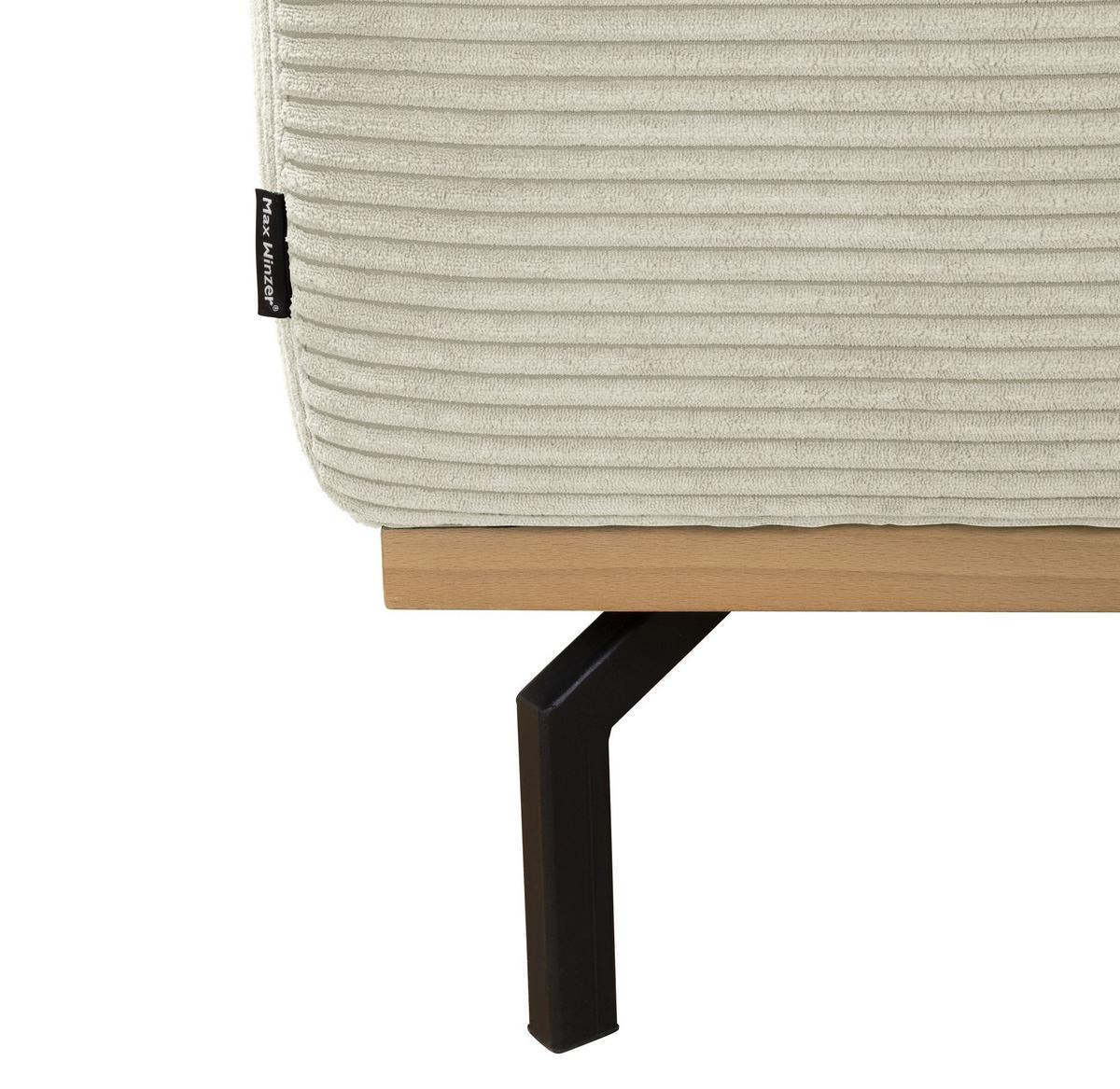 SOFA mit Longchair rechts Katrien Cordstoff creme - Creme, Kunststoff (135/280cm) - 58aufmkessel