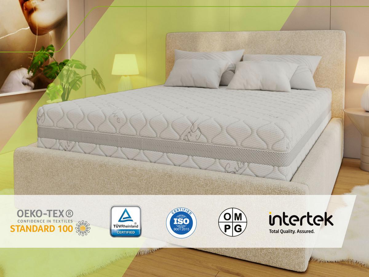 FEDERKERNMATRATZE NOVA - 140/200 - H3/H4 - Sivo - Weiß, Textil (140/200cm) - MKS