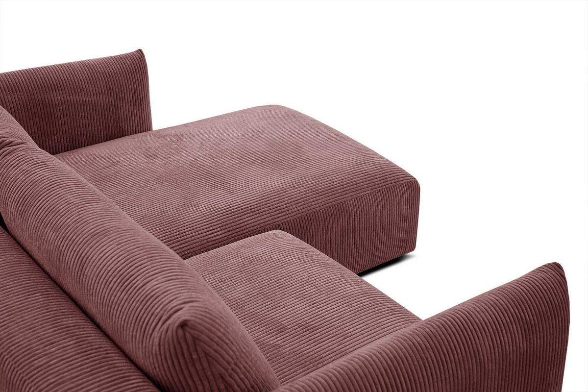 ECKSOFA TAUER 3-Sitzer, altrosa - Altrosa/Schwarz, Holzwerkstoff/Kunststoff (206/173cm) - Wozimo