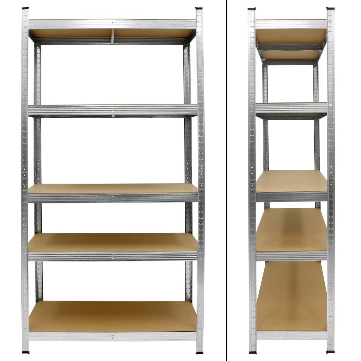 LAGERREGAL 2er Set - Silberfarben, Metall (50/200/100cm) - ECD-Germany