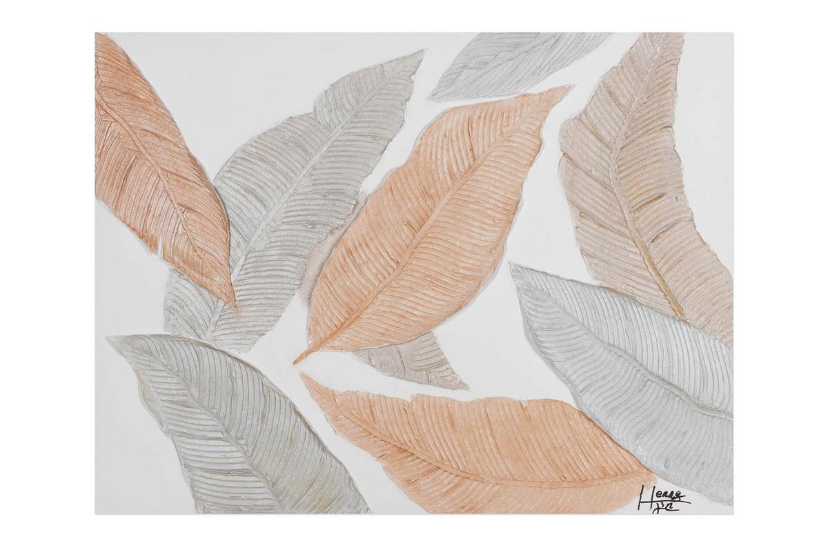 ACRYLBILD HANDGEMALT 100/75 cm - Orange/Grau, Holz/Textil (100/75cm) - KUNSTLOFT