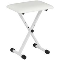 KLAVIERBANK Metall Kunstleder Weiß - Weiß, Kunststoff/Metall (29/47/39cm) - HOMCOM