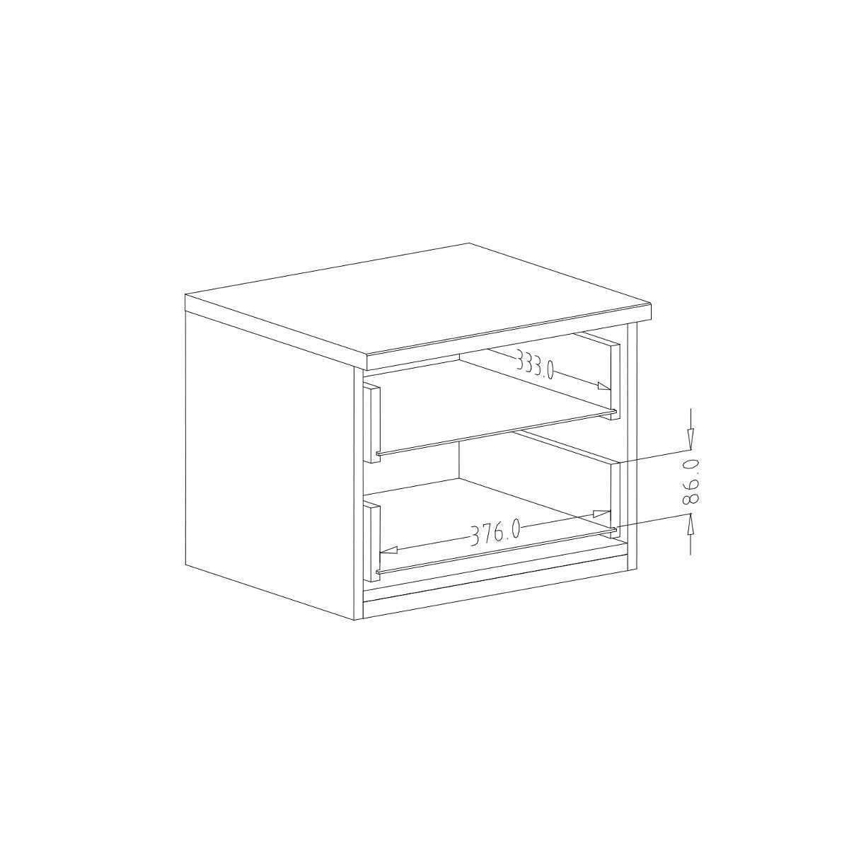 NACHTTISCH Alec Holz und Schwarz - Schwarz, Holzwerkstoff (46.3/36.5/40cm) - Petits-meubles