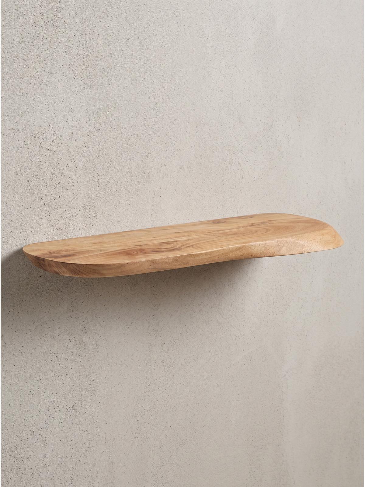 WANDREGAL ARANDA, Akazie Massivholz, handgefertigt, 40 x 20 x 3 cm - Akaziefarben, Holz (40/3/20cm) - KADIMA DESIGN