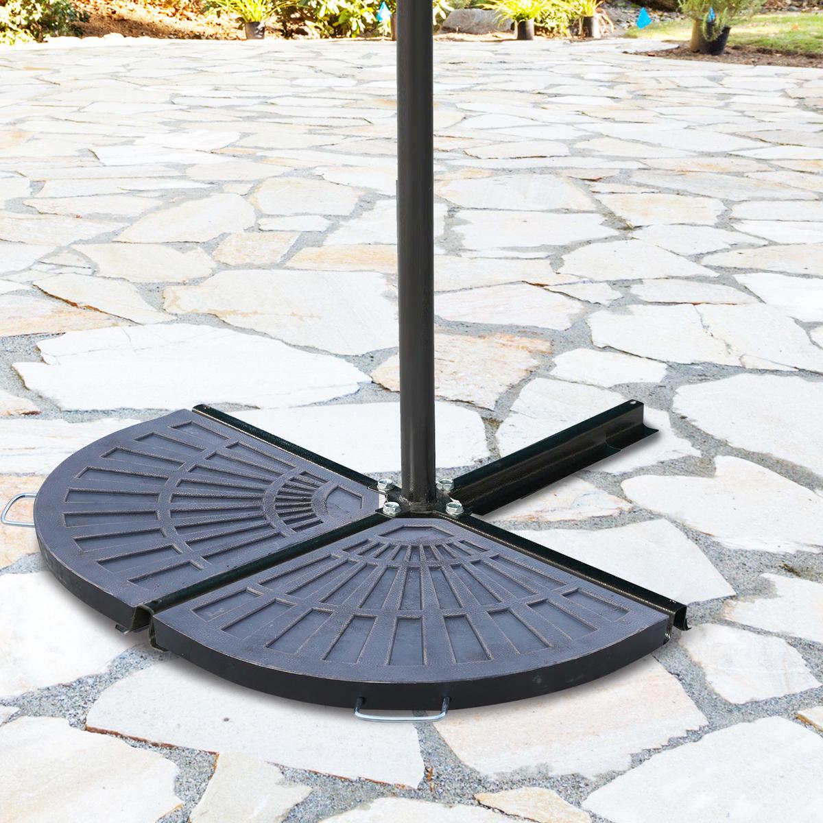 SONNENSCHIRMGEWICHT 2-tlg mit Handgriff Kunstharz + Metall Bronze 66 x 47 x 4,2 cm 30 kg - Bronzefarben, Kunststoff (47/66cm) - Outsunny