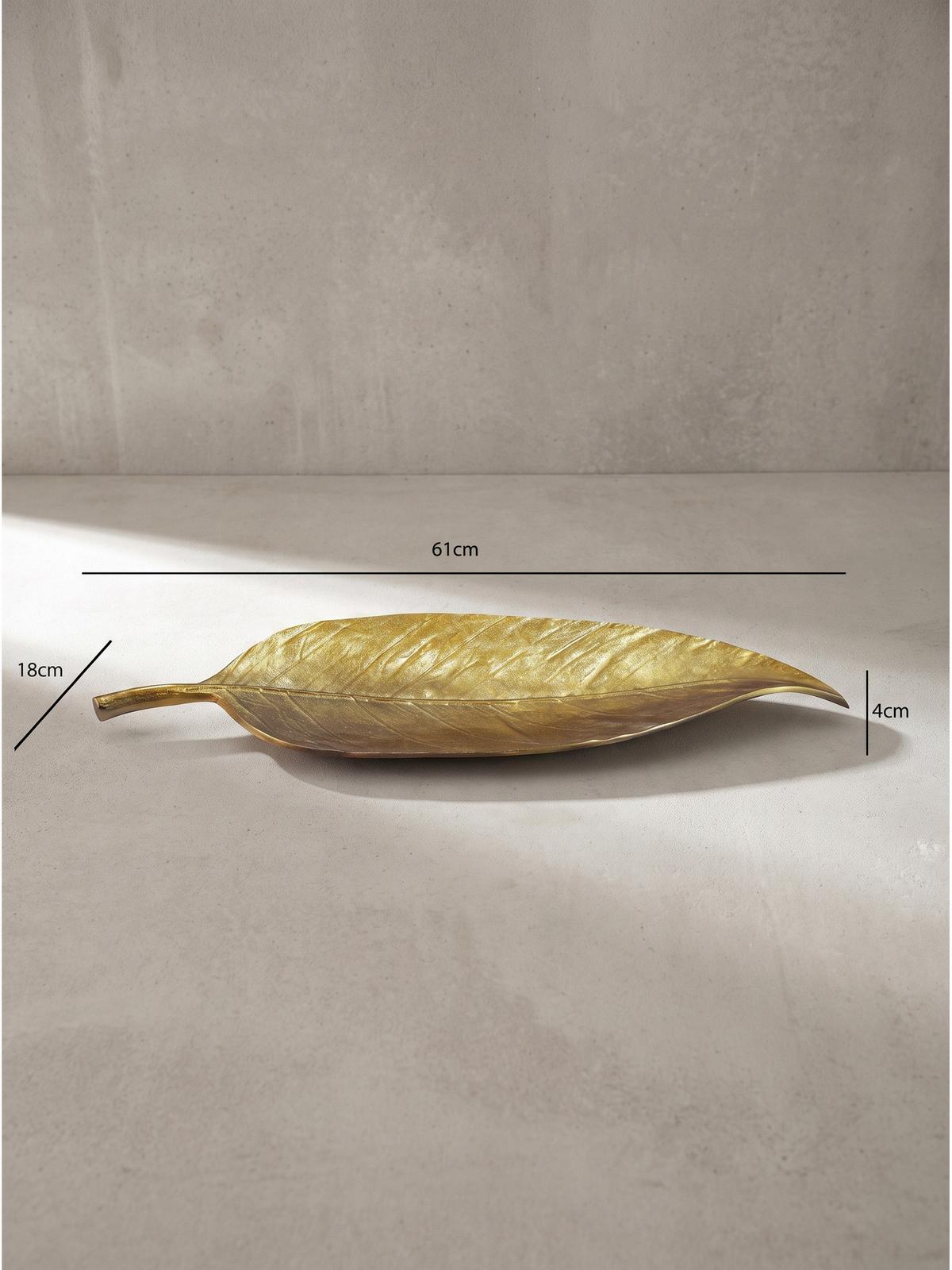 DEKOSCHALE SUBIACO, Aluminium, handgefertigt, Gold, 61 x 18 x 4 cm - Goldfarben, Metall (4cm) - KADIMA DESIGN