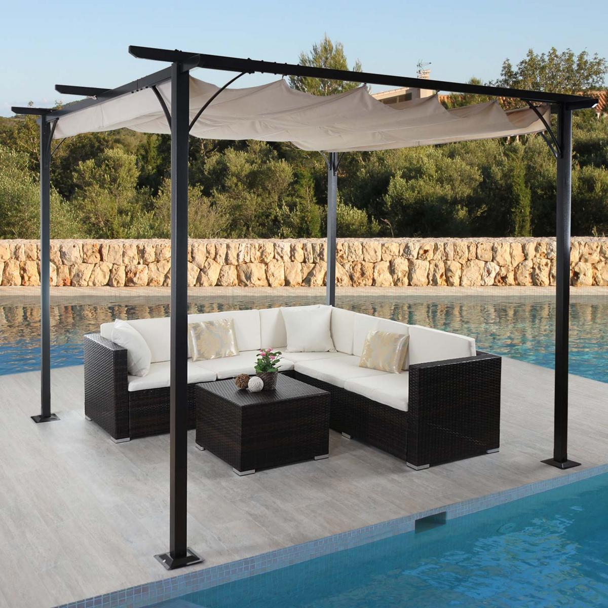 PERGOLA Cremeweiß - Weiß, Metall (350/232/350cm) - MCW