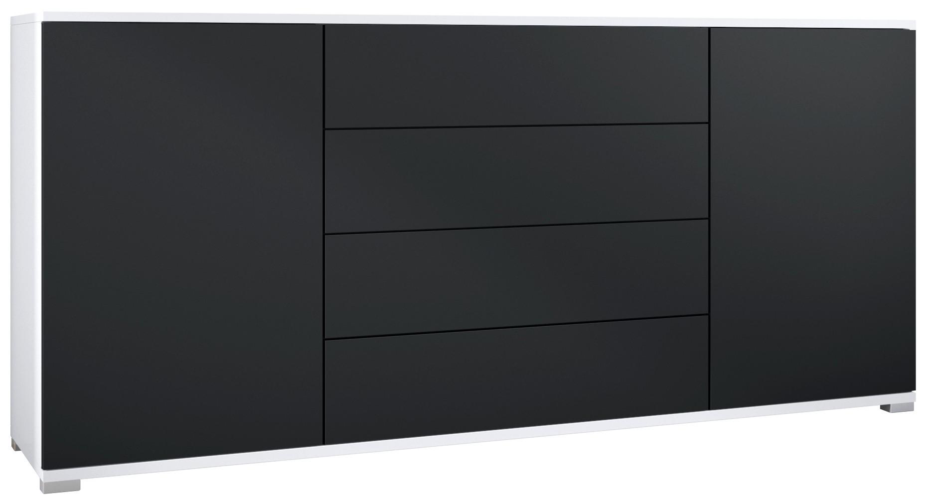 SIDEBOARD Santo Schwarz matt - Schwarz, Holzwerkstoff (166.5/75.5/35cm) - Vladon