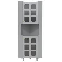 ECKSCHRANK in Grau lackiert mit App-LED-Beleuchtung - Grau, Holzwerkstoff (63/158/45cm) - Urban Meuble