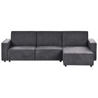 ECKSCHLAFSOFA 3-Sitzer Stoff Graphitgrau linksseitig Romedal Ii - Graphitfarben, Textil (290/173cm) - Beliani